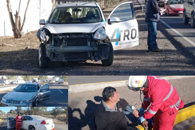 Invade carril contrario y provoca accidente en la carretera