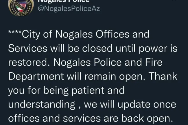 Queda a oscuras Nogales, Arizona por desperfecto en estación eléctrica