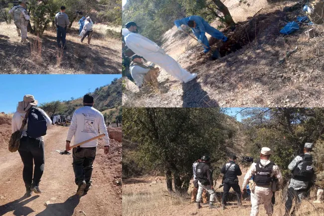 Encuentra Buscadoras de la frontera cuerpo en fosa clandestina