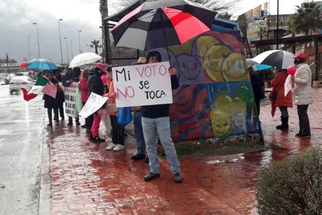 Participan nogalenses en manifestación en favor del INE