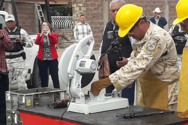 Realizan destrucción de armas en Ímuris