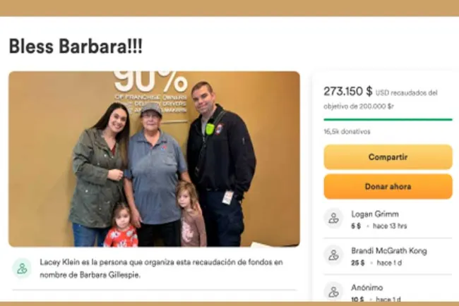 Sufre abuelita repartidora aparatosa caída; video le cambia por completo la vida