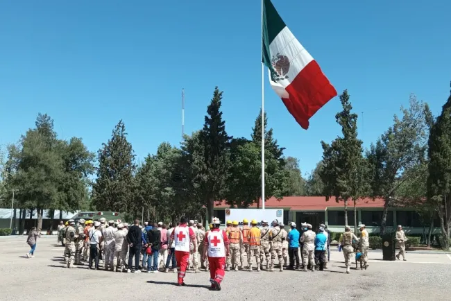 Llevan a cabo simulacro nacional en 45 Zona Militar
