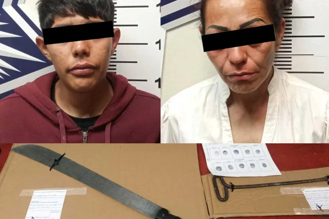 Detienen a pareja con armas blancas