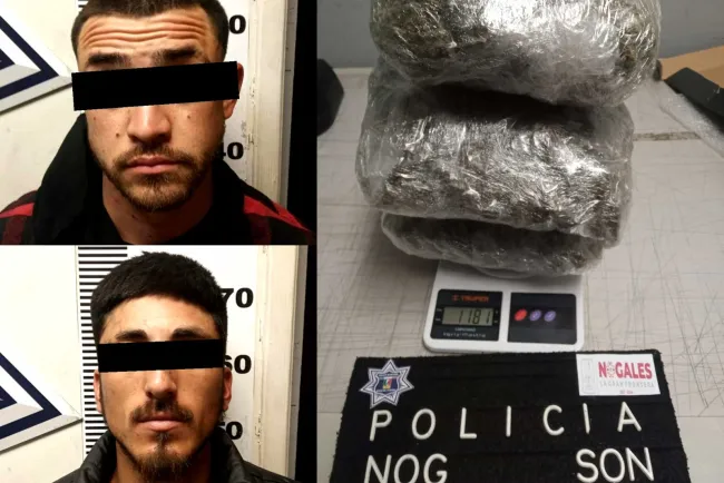 Detienen a dos en posesión de paquetes de mariguana