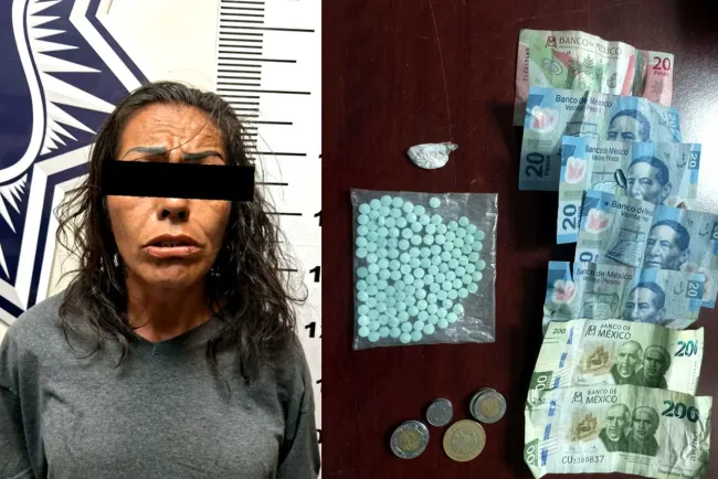 Encuentran fentanilo y cristal a mujer, fue detenida