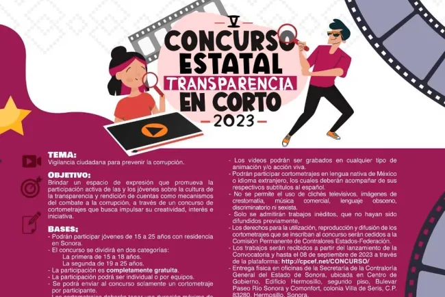 Convocan a Concurso Estatal de Transparencia en Corto 2023