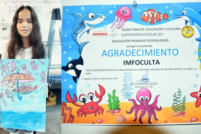 Premian a la ganadora del concurso “El Niño y la Mar”
