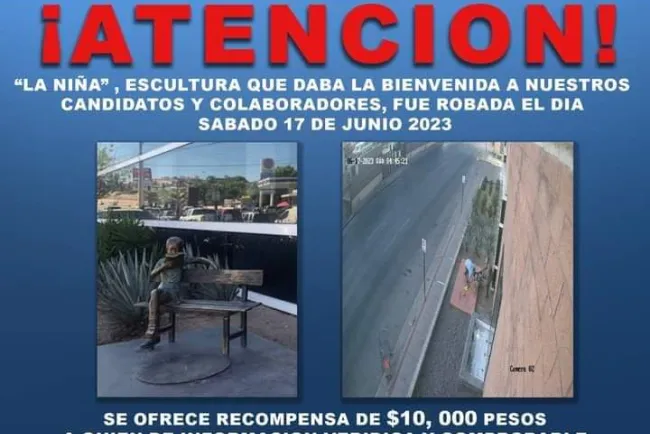 Roban escultura de la “niña lectora”