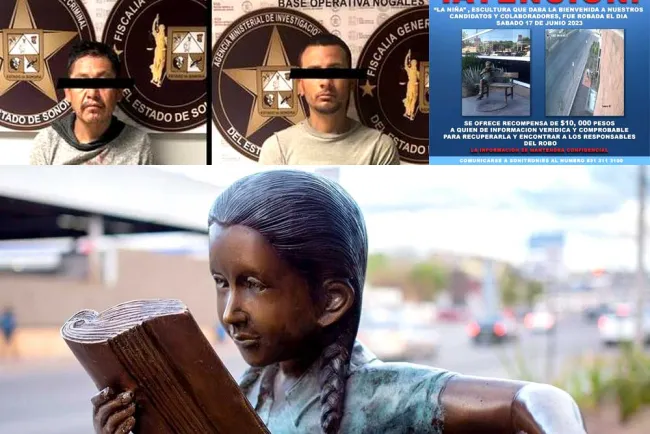Detienen a ladrontes de “La Niña Lectora”