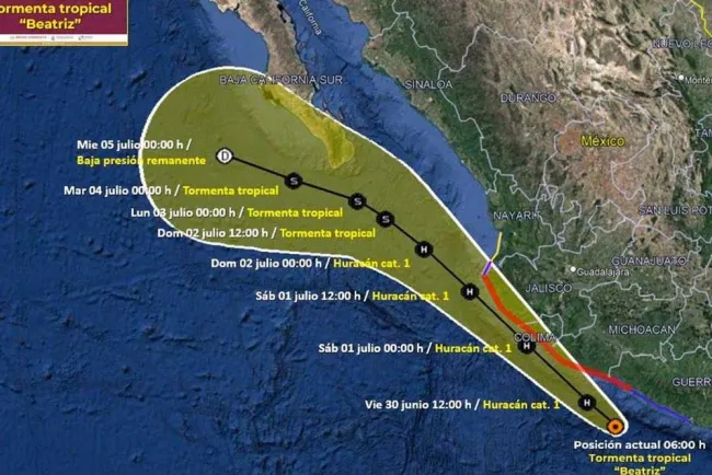 Evoluciona “Beatriz” a Huracán