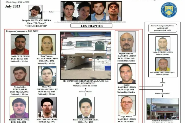 Sanciona EU a familiares de hijos del ‘Chapo’ Guzmán