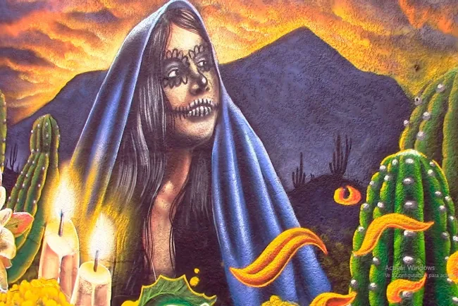 Pintan mural en paraje y comercios de la avenida Obregón