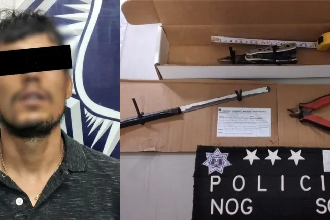 Detienen a presunto ladrón de cableado en iglesia