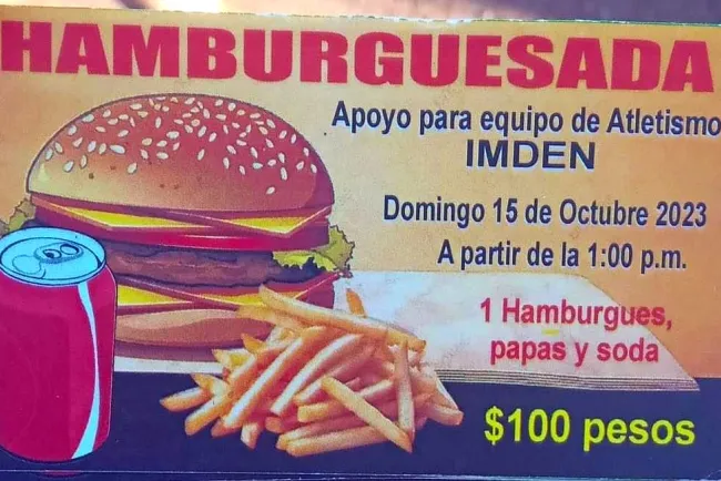 Invitan a “Hamburguesada” para niños y jóvenes atletas