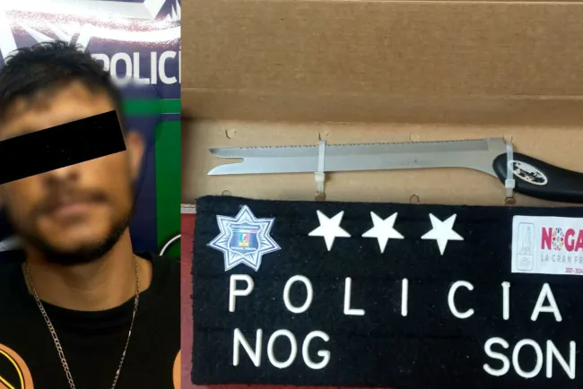 Detienen a persona con cuchillo; se asomaba en casas de Las Bellotas