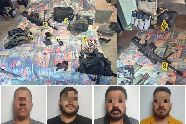 Decomisan arsenal en SLRC; hay 4 detenidos