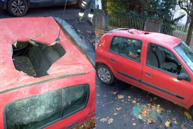Golpea meteorito a auto en Francia; lo deja destrozado