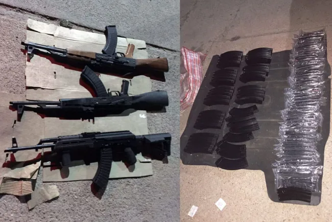 Asegura Guardia Nacional arsenal en la carretera