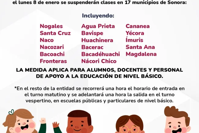 Suspenden clases el lunes en las escuelas de educación básica