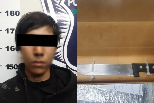 Con cuchillo amenaza a peatones