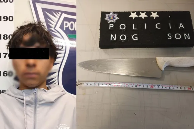 Detienen a Bryan con un cuchillo en la calle