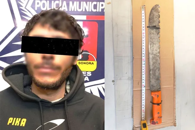 Llevaba un machete por las calles y lo detienen