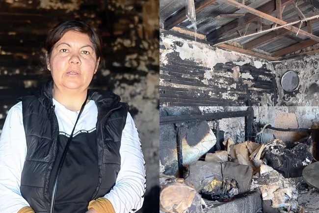 Pide apoyo por su familia después de incendiarse su casa