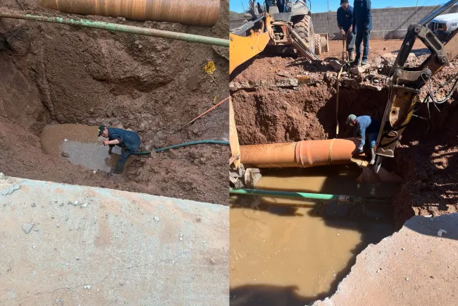 Repara Oomapas afectaciones a línea principal en Las Bellotas