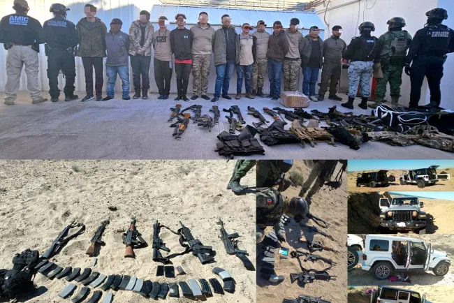 Detienen a 13 y neutralizan a dos