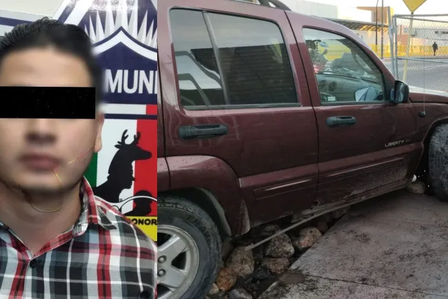 Detienen a conductor ebrio tras chocar contra cerco