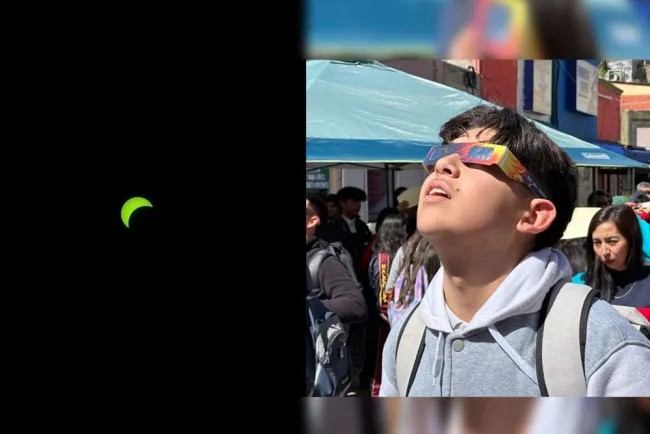 Presencian nogalenses eclipse solar en la plaza Ochoa