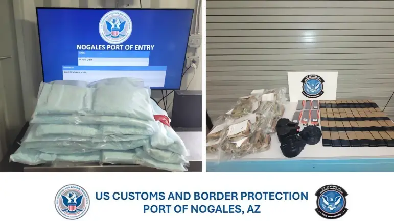 Fentanilo y cargadores decomisados en Nogales, Arizona
