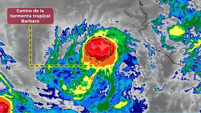 Tormenta Bárbara se debilita, pero intensifica lluvias en México
