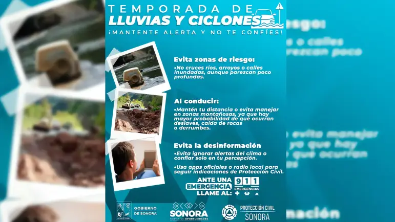 Alerta por lluvias torrenciales e inundaciones en Sonora
