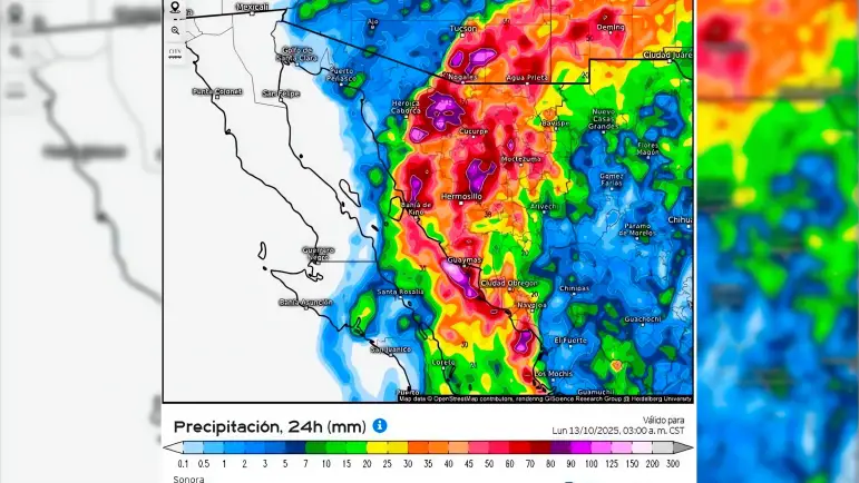 Prevén lluvias intensas en Sonora este fin de semana por efectos del ciclón tropical “Priscilla”