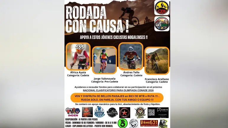 Nogales pedalea por un futuro más justo: ciclistas juveniles reciben apoyo en rodada comunitaria