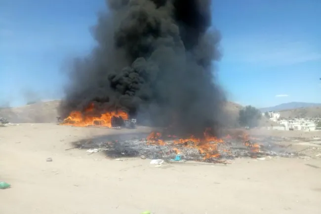 Arde otra recicladora