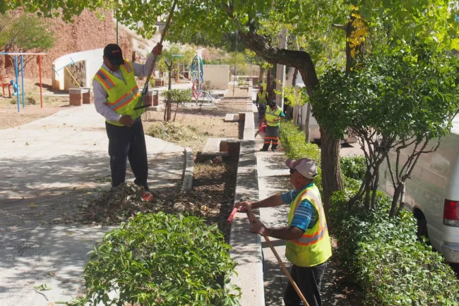 Dan mantenimiento a espacios públicos