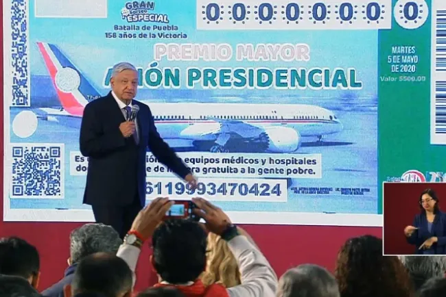 Presentan diseño del ‘cachito’ para rifa del avión presidencial