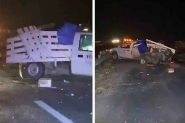 Descubren a 'entambado' tras choque de camioneta