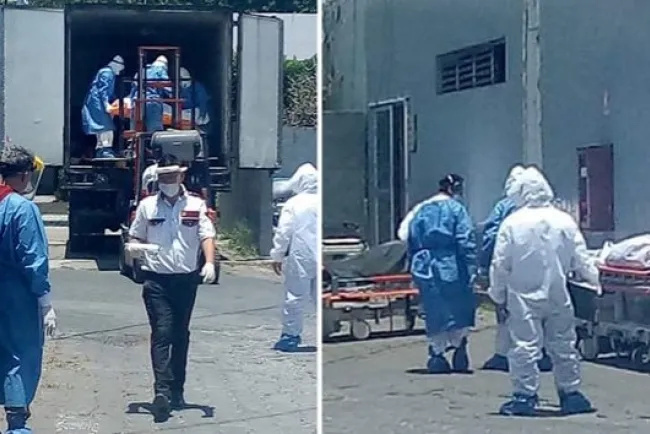 Usan tráiler para almacenar cuerpos con Covid en ISSSTE