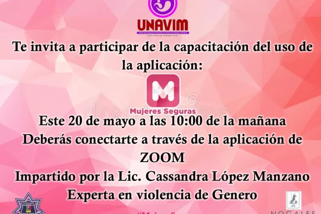 Invitan a capacitación virtual sobre Aplicación Mujeres Seguras