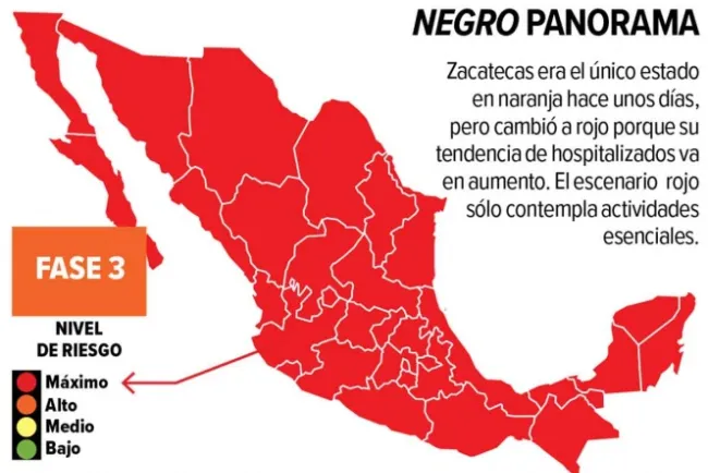 México, al rojo vivo; todo el país mantiene riesgo muy alto