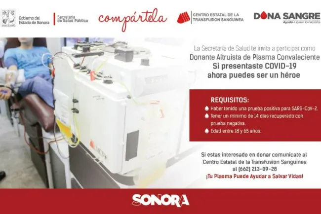 Llaman a donar plasma convalecientes de Covid-19