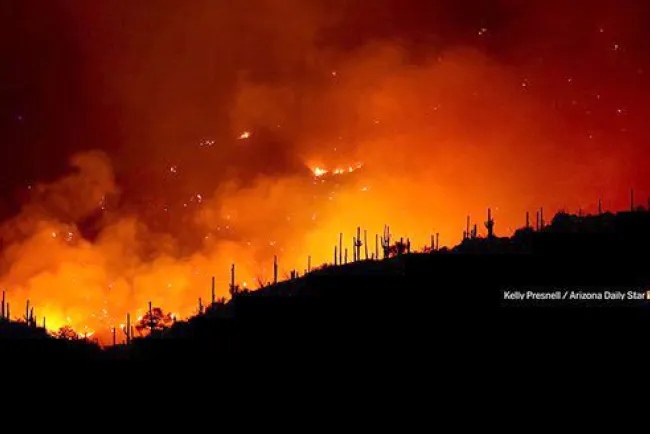 Luchan más de mil bomberos contra incendio