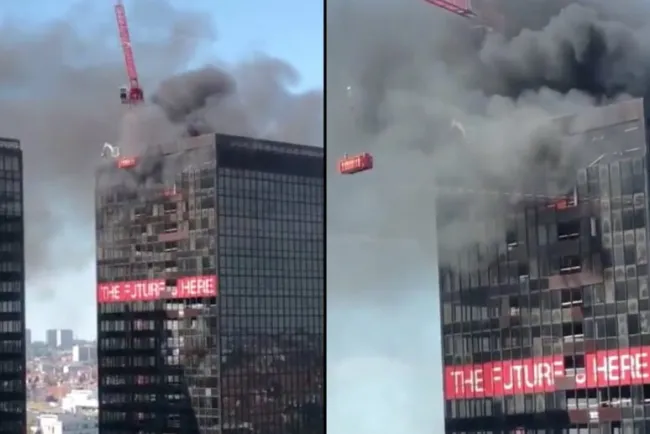 Se registra incendio en el World Trade Center de Bruselas, Bélgica