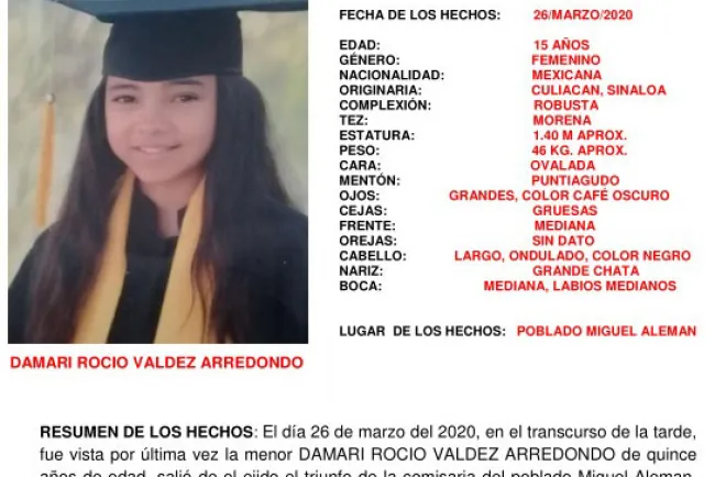 Solicitan apoyo para localizar a una menor