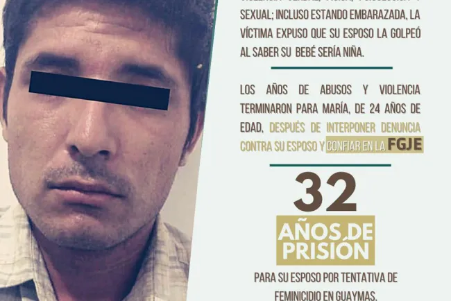 Sentencian a 32 años de prisión a esposo agresor