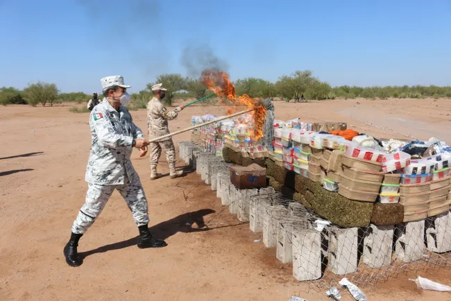 Incineran casi dos toneladas de drogas